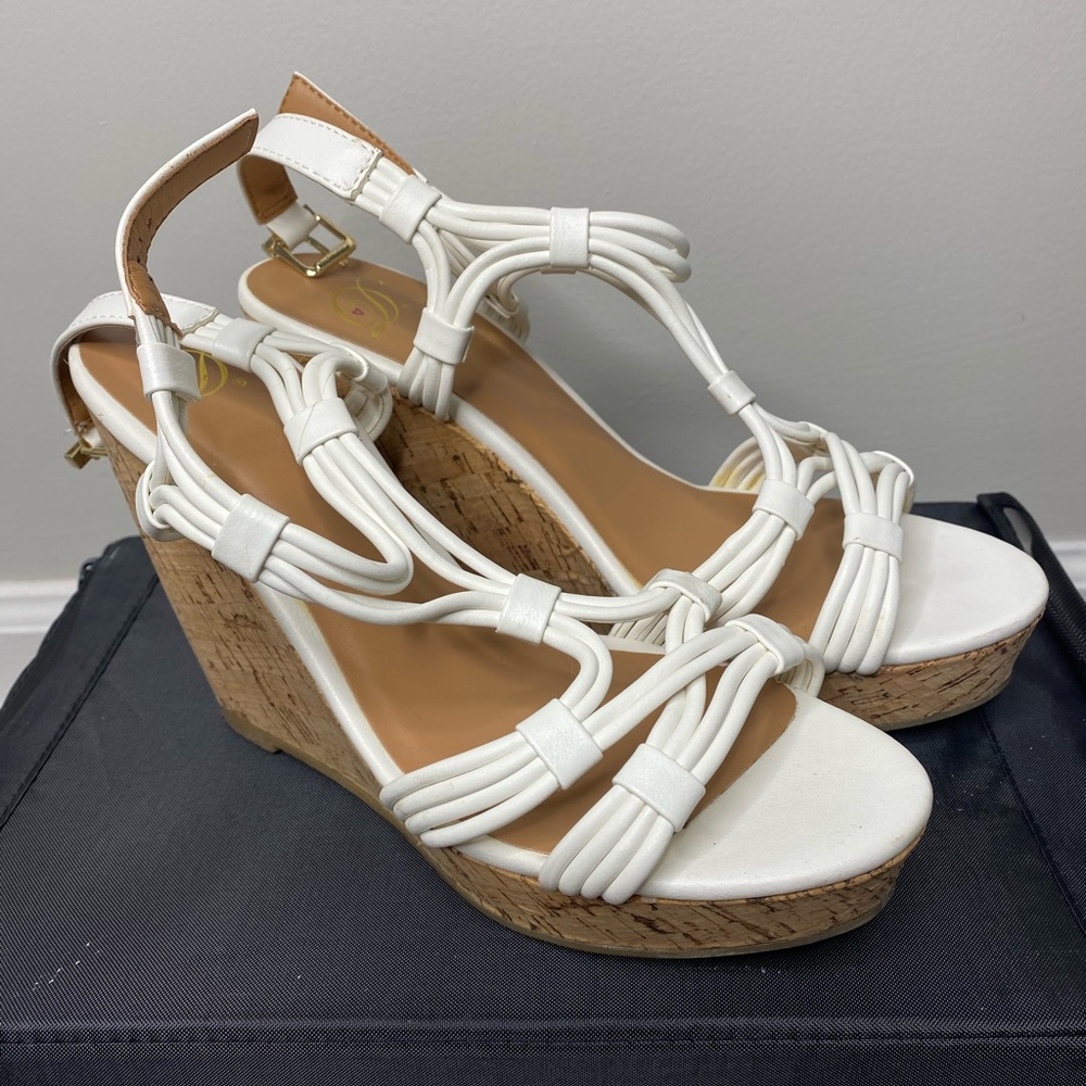 Traffic White Sandal Wedge